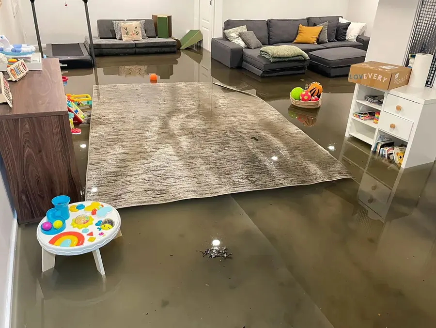 Snowmelt runoff flooding into an Orem home at the base of Mount Timpanogos
